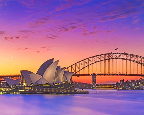 Sydney Opera House Sunset Paint By Number