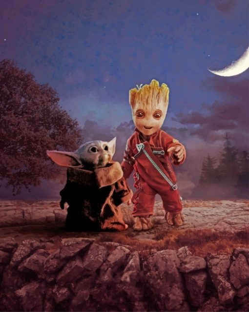 Baby Groot And Baby Yoda Paint By Number