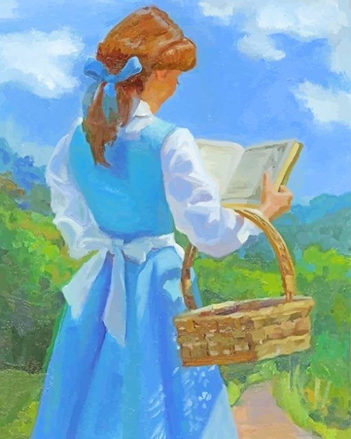 Belle Disney Princess Reading Book Paint By Number