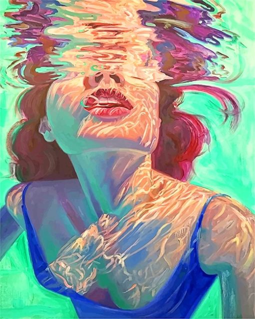 Woman Swimming In The Pool Paint By Number