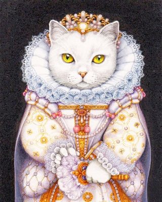 White Beautiful Cat Paint By Number