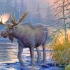 Wildlife Lake Moose Paint By Number