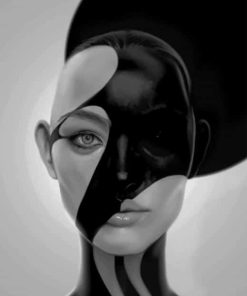 Black And White Woman Paint By Number