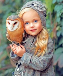 Girl With An Owl paint by number