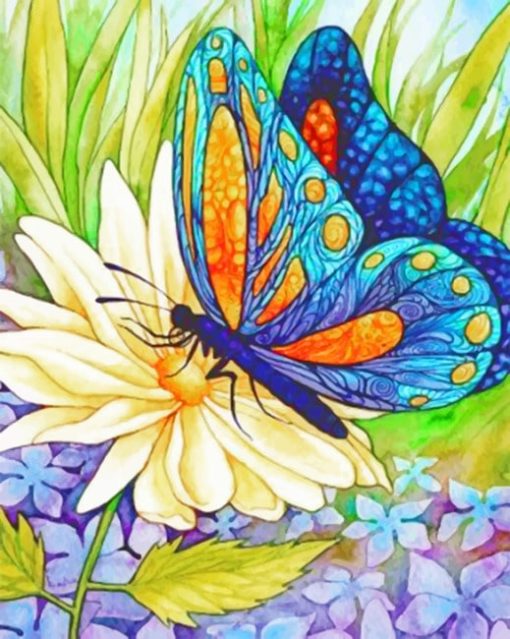 Blue Butterfly Paint By Number