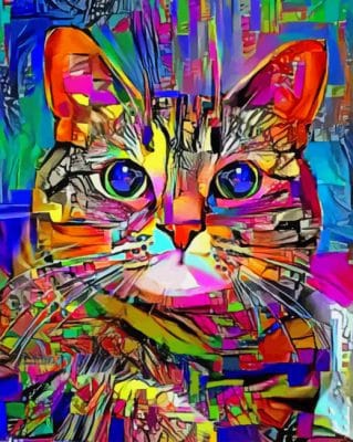 Colorful Abstract Cat Paint By Number