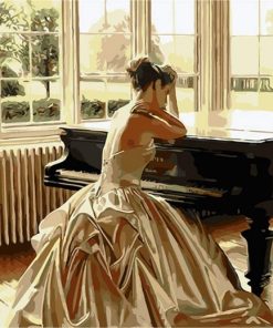 Sad Woman And Piano Paint By Number