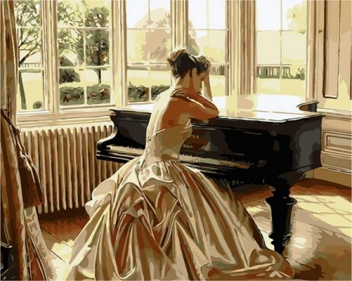 Sad Woman And Piano Paint By Number