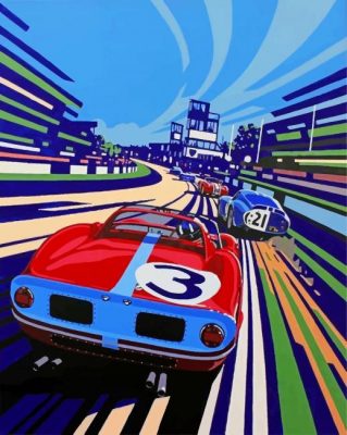 Race Car Illustration Paint by numbers