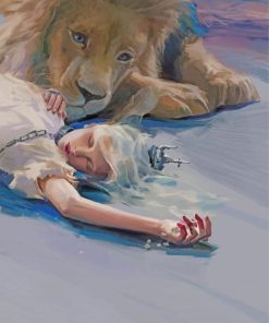 Girl And Lion Paint By Number