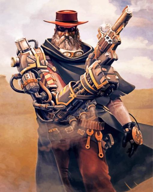 Steampunk Cowboy Paint by numbers