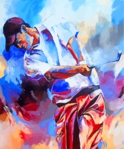 Golf player art paint by number