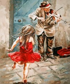 Violinist Man And Girl Paint by numbers