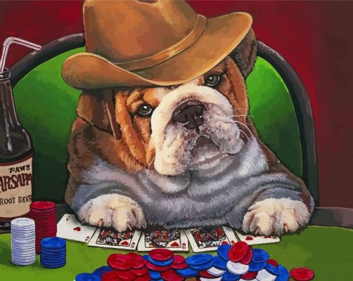 Gambling Dog Paint by numbers