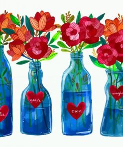 Aesthetic Flowers In Glass Paint by numbers