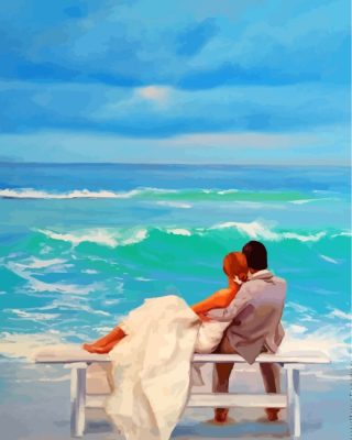 Romantic Couple By Beach Paint by numbers