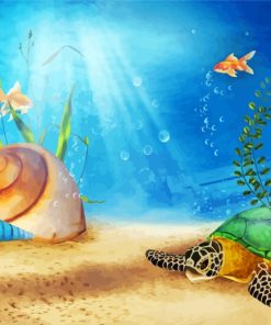 Sea Turtle underwater Paint by numbers