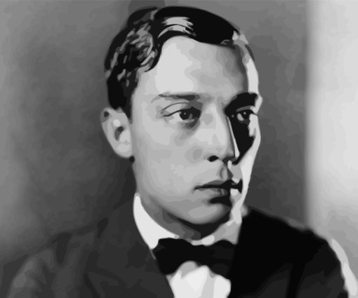 Buster Keaton Black And White paint by numbers