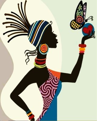 african-woman-and-butterflies-paint-by-numbers