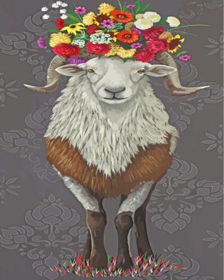 floral-ram-paint-by-numbers