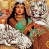African Egyptian Woman And Tiger paint by numbers