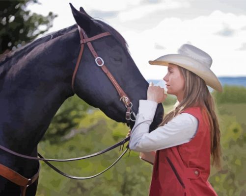 Amber Marshall And Horse paint by numbers