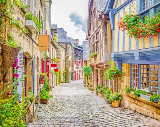 Beautiful Alleys In Brittany France paint by numbers