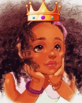 Black Little Princess paint by numbers