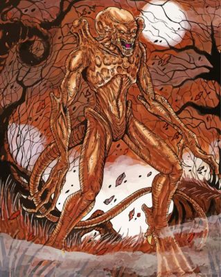 Creepy Pumpkinhead Art paint by numbers