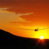 Glider Aircraft At Sunset paint by numbers