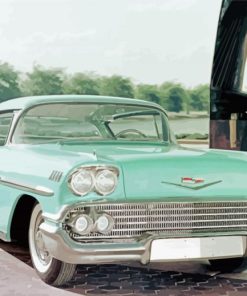 Green 58 Chevy Impala Car paint by numbers