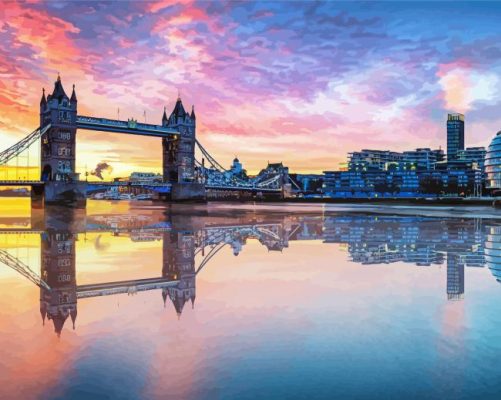 London Thames And Bridge paint by numbers