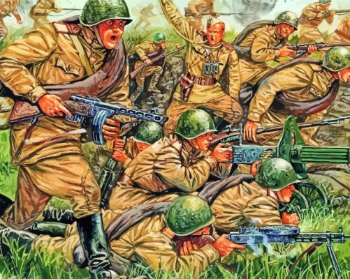 Military Soldiers World War 2 paint by numbers