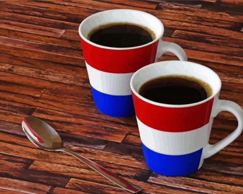 Netherlands Flag Coffee Cups paint by numbers