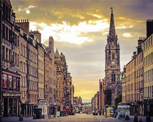 Royal Mile Edinburgh Scotland paint by numbers