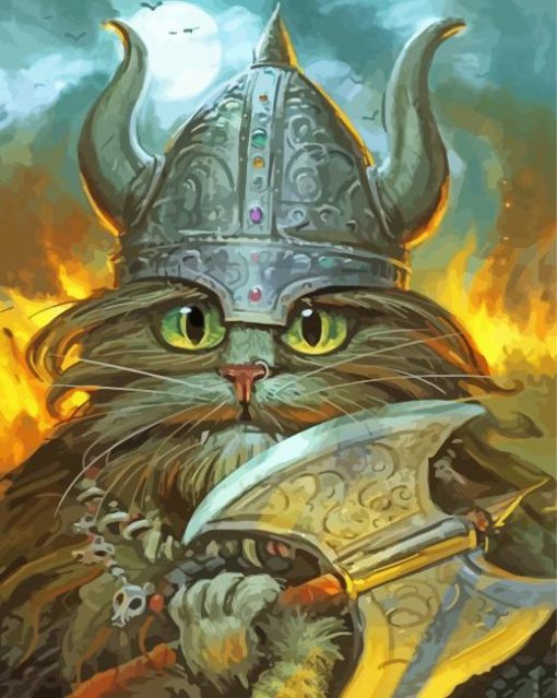 Viking Cat paint by numbers