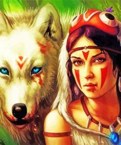 Wolf And Woman paint by numbers