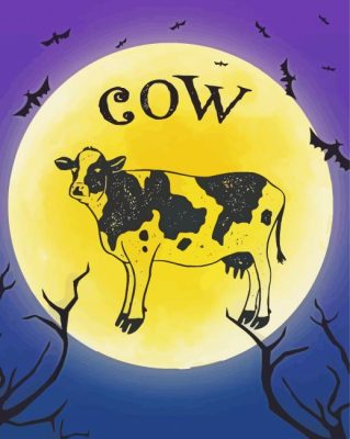 Halloween Cow paint by numbers