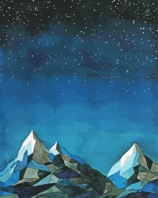 Mountain Night paint by numbers