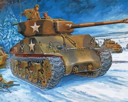 Sherman Tank paint by numbers