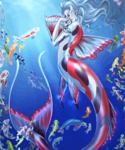Angel Mermaid Coy Fish paint by numbers