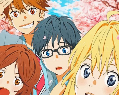 Anime Characters From Your Lie In April paint by numbers