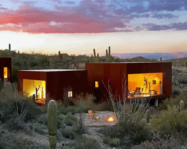 Beautiful Desert House paint by numbers