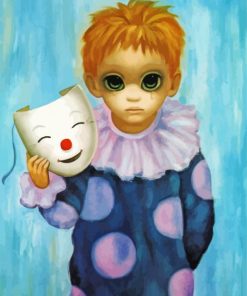 Big Eyed Kid Clown paint by numbers
