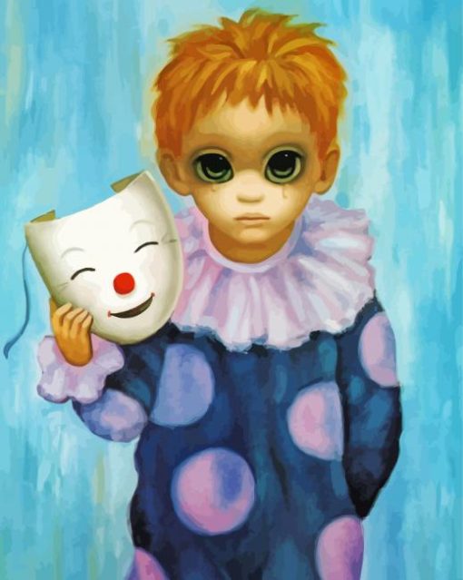 Big Eyed Kid Clown paint by numbers