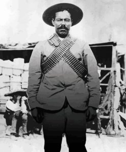 Blach And White Pancho Villa paint by numbers