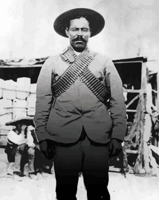 Blach And White Pancho Villa paint by numbers