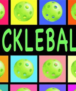 Colorful Pickleballs paint by numbers