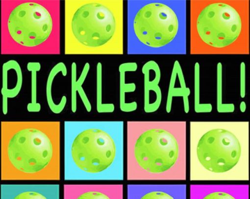 Colorful Pickleballs paint by numbers