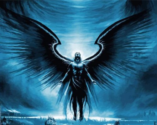 Dark Guardian Angel Art paint by numbers